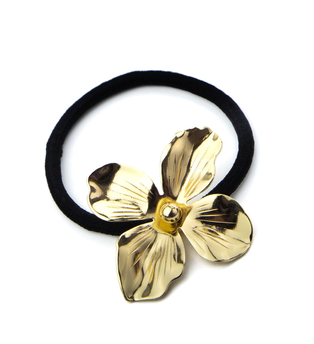 Élastique cheveux avec alliages dorés