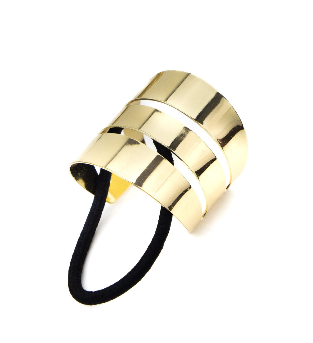 Élastique cheveux avec alliages dorés