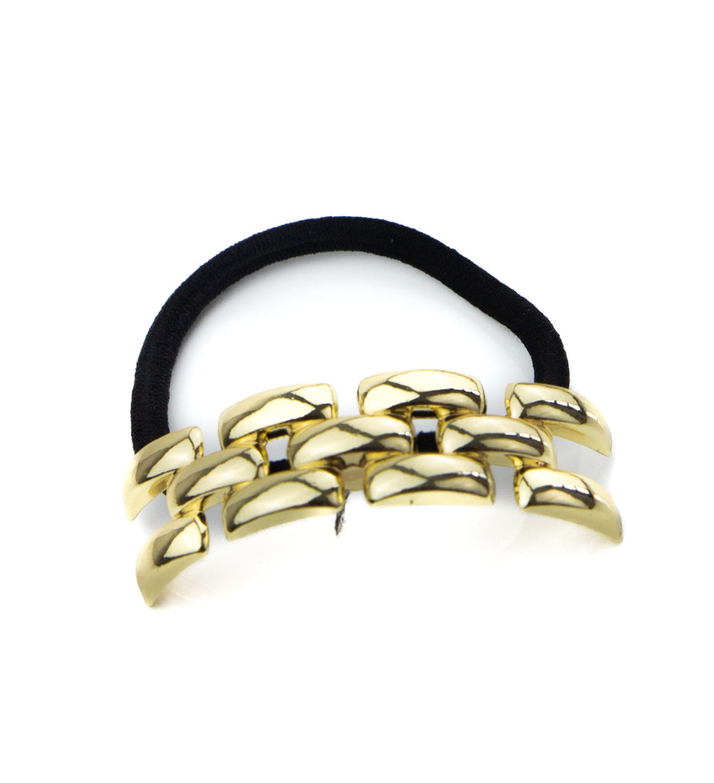 Élastique cheveux avec alliages dorés