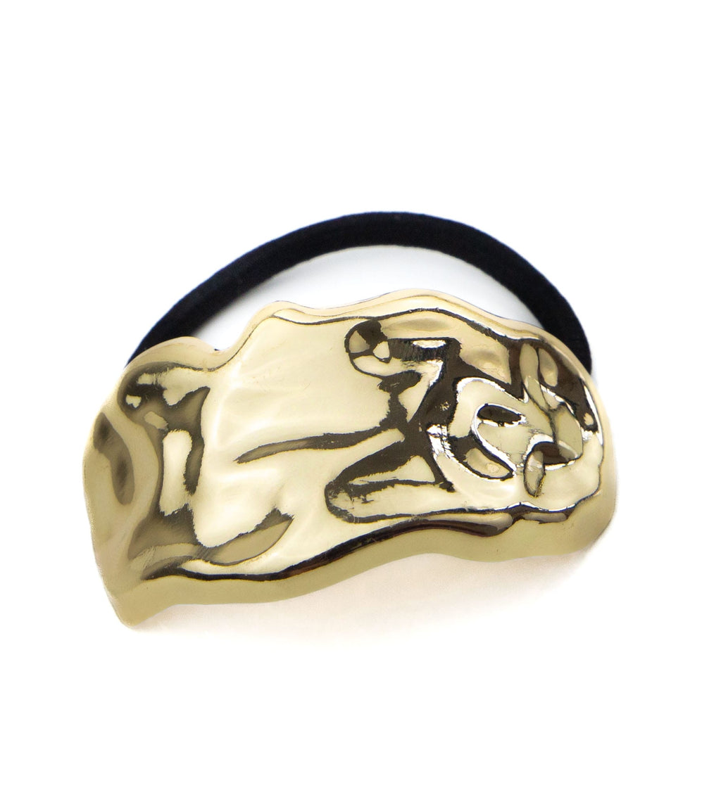 Élastique cheveux avec alliages dorés