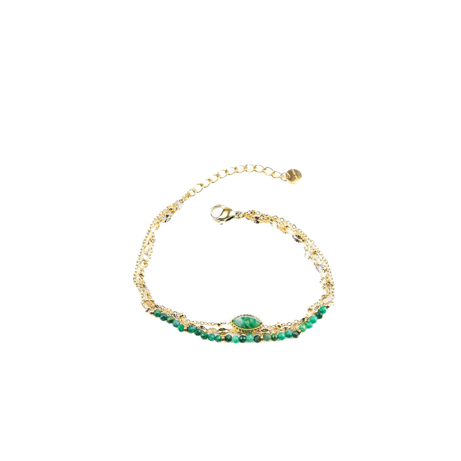 Bracelet chaîne Suzette coloris vert - Bébou la Coquette