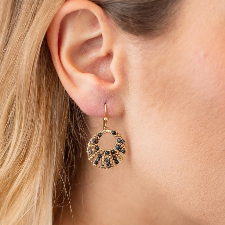 Boucles d'oreilles pendantes Justine coloris blanc - Bébou la Coquette