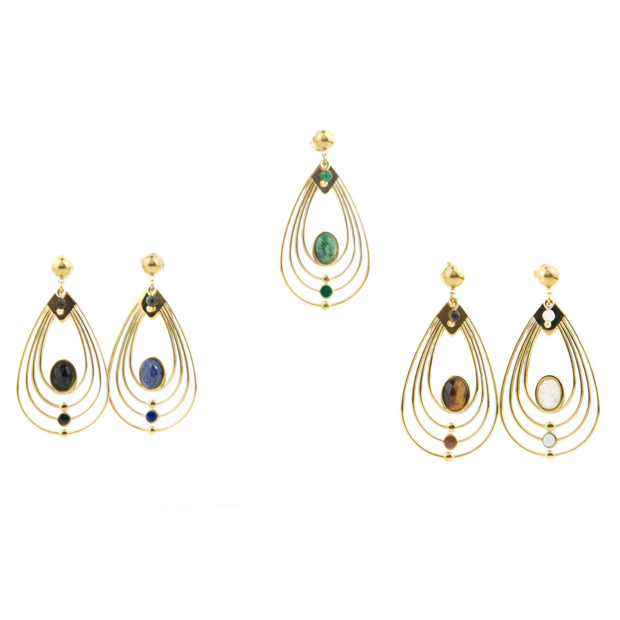 Boucles d'oreilles pendantes Ginette coloris blanc - Bébou la Coquette