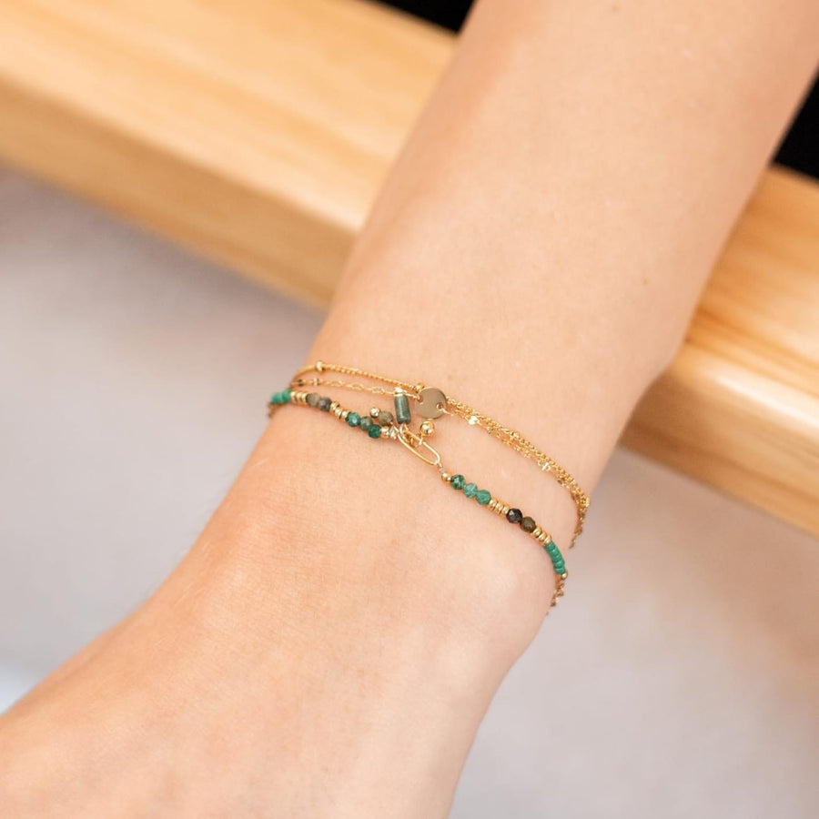 Bracelet chaîne Gisèle coloris vert - Bébou la Coquette