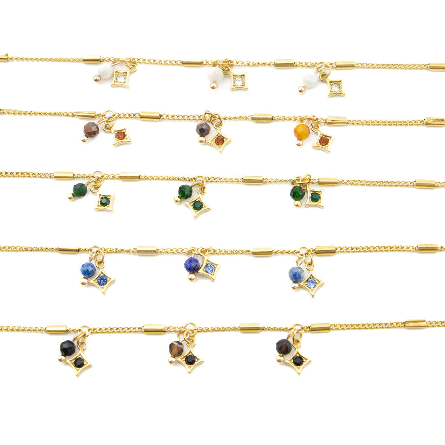 Bracelet chaîne Chantal coloris bleu - Bébou la Coquette