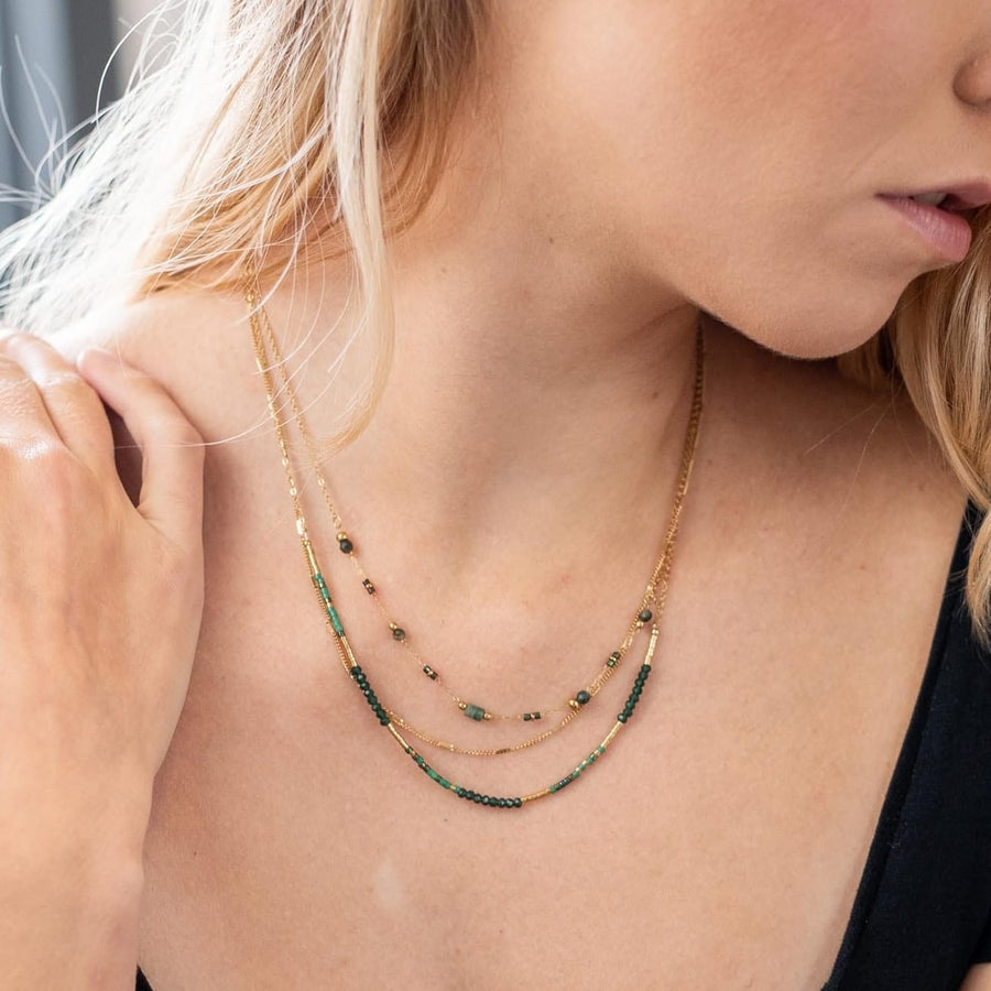 Collier chaîne Thérèse coloris blanc - Bébou la Coquette