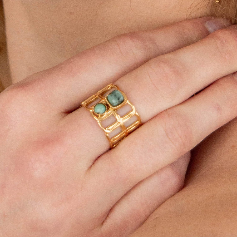 Bague réglable Aria coloris bleu - Bébou la Coquette