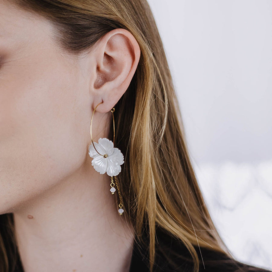 Boucles d'oreilles créoles Amaryllis - Bébou la Coquette