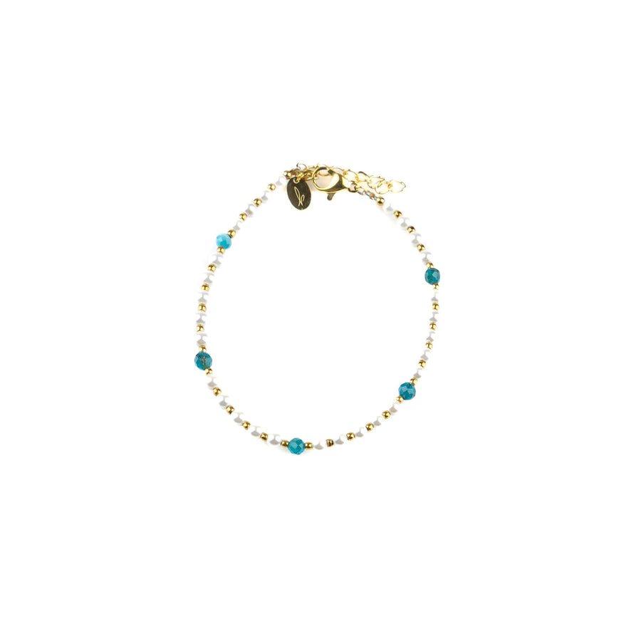 Bracelet chaîne Vittoria coloris turquoise - Bébou la Coquette