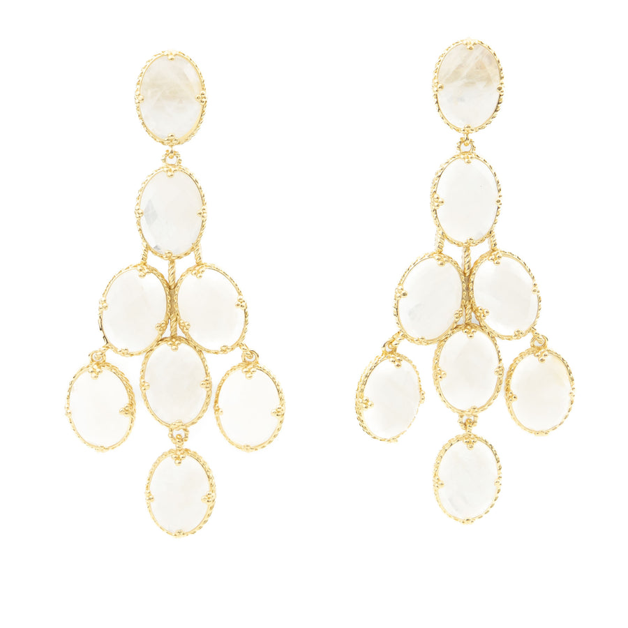 Boucles d'oreilles pendantes Malee coloris blanc - Bébou la Coquette