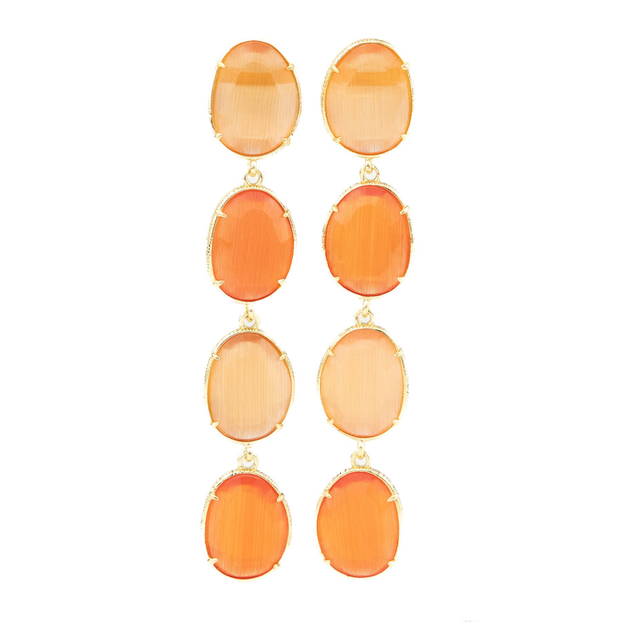Boucles d'oreilles pendantes Kanokwan coloris orange - Bébou la Coquette