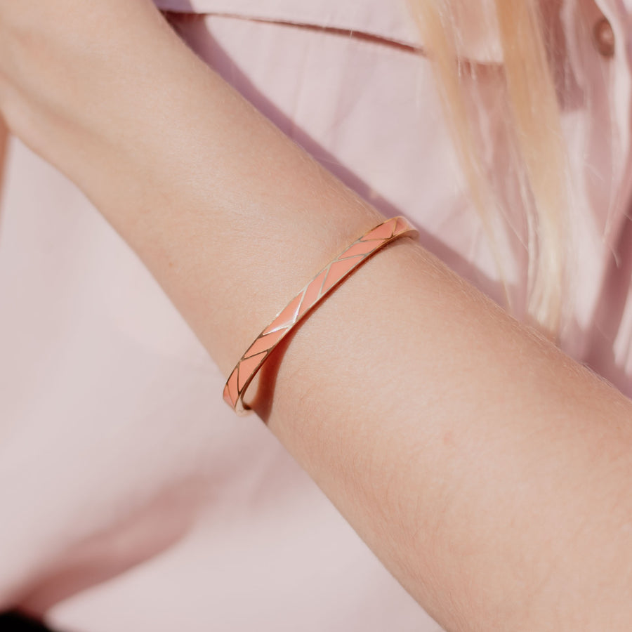 Bracelet jonc Iseult coloris orange - Bébou la Coquette