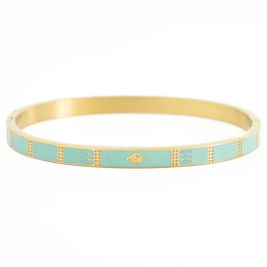 Bracelet jonc Fernanda coloris turquoise - Bébou la Coquette