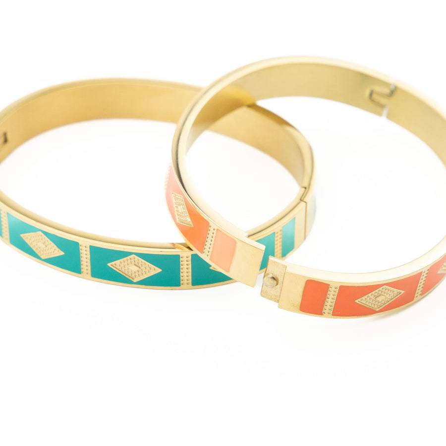 Bracelet jonc Jasmine coloris orange - Bébou la Coquette