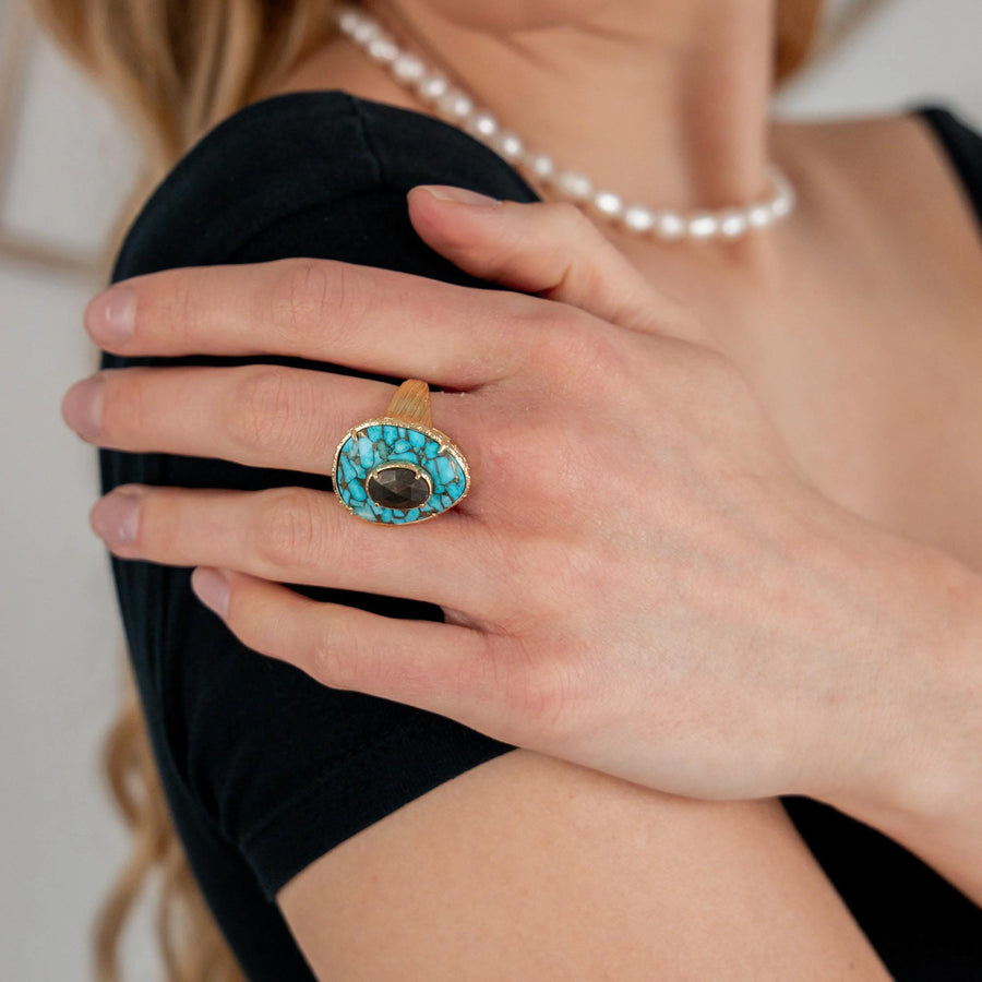 Bague réglable Bua coloris bleu - Bébou la Coquette