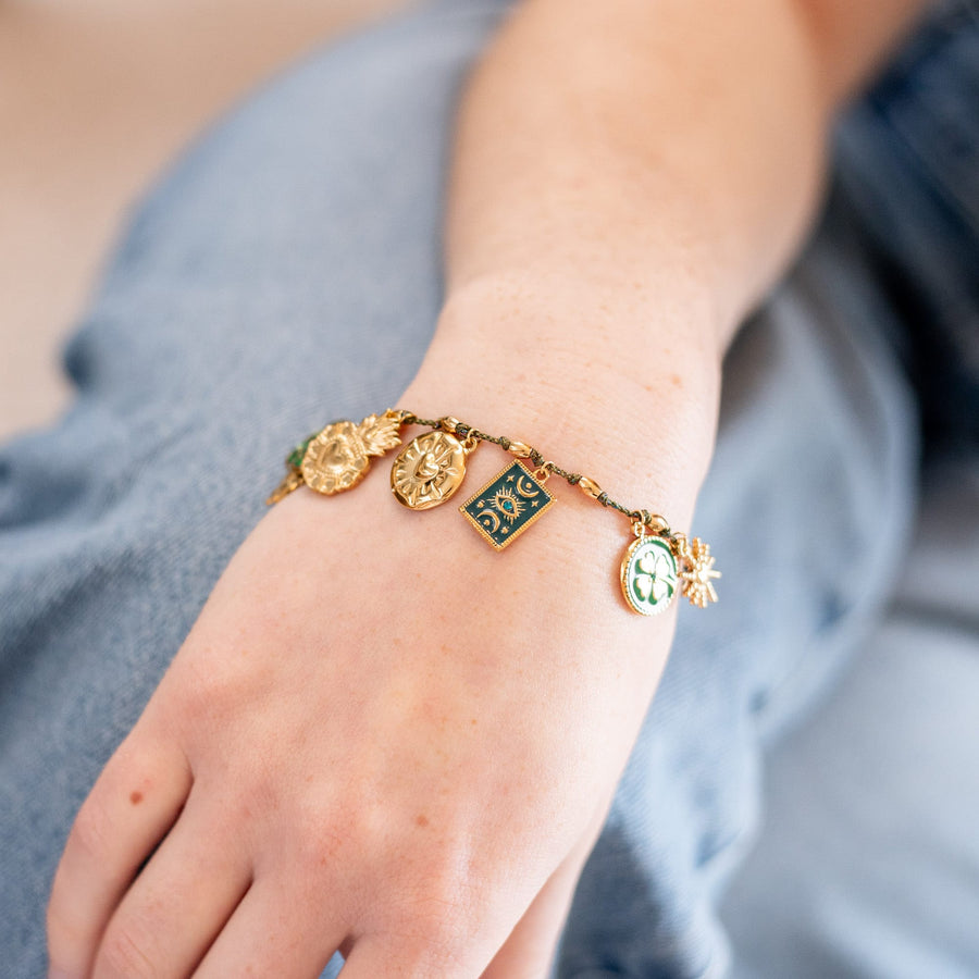 Bracelet chaîne Rosalie coloris vert - Bébou la Coquette