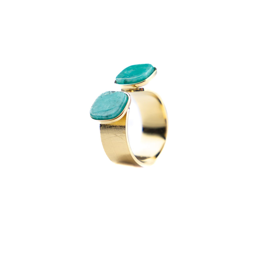 Bague réglable Kamala coloris vert clair - Bébou la Coquette