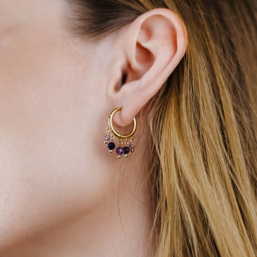 Boucles d'oreilles créoles Ariadne coloris noir - Bébou la Coquette