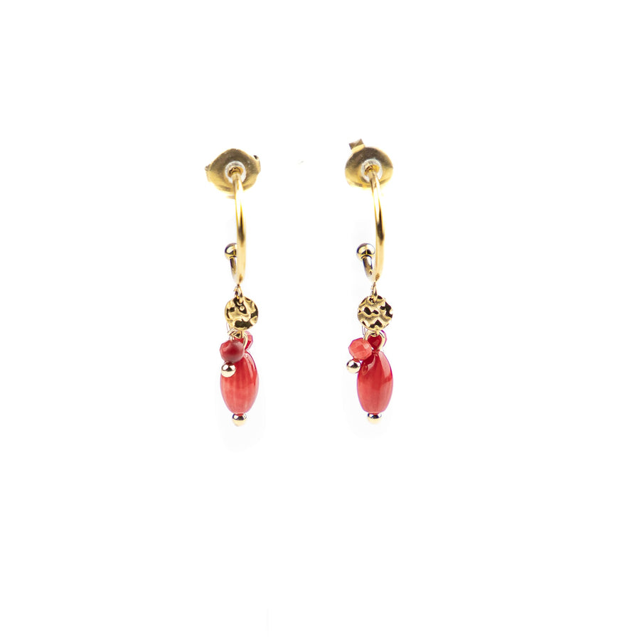 Boucles d'oreilles créoles Gaëlle coloris noir - Bébou la Coquette