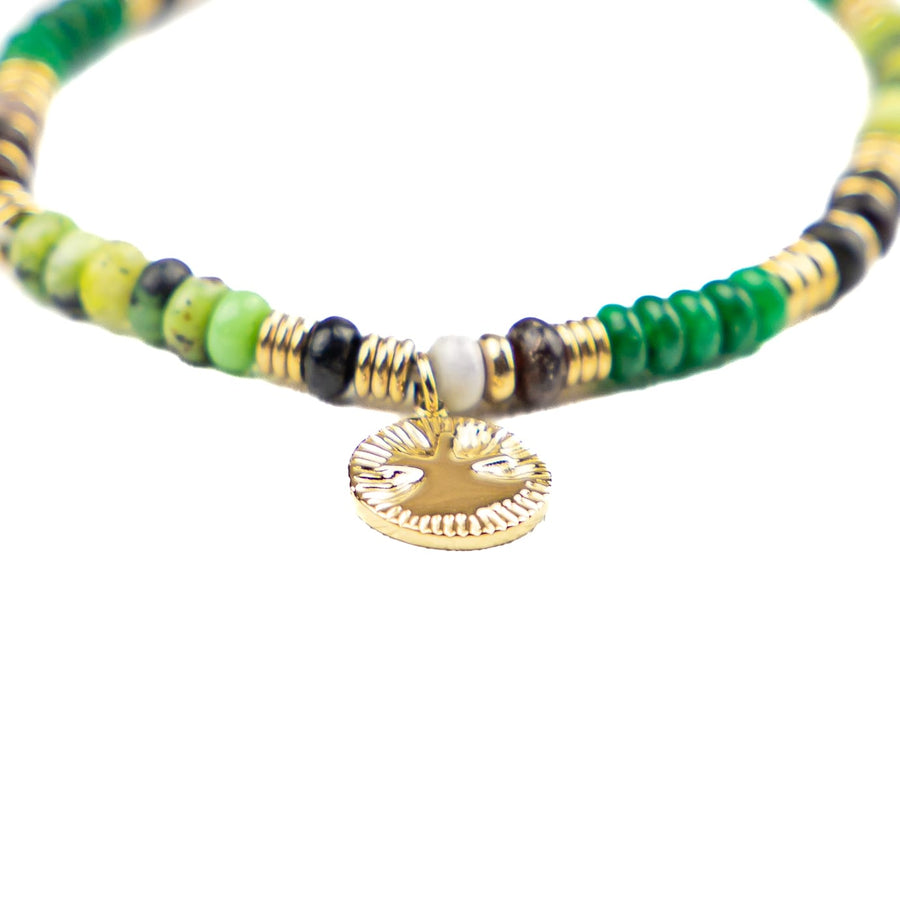 Bracelet chaîne Quiterie coloris vert - Bébou la Coquette