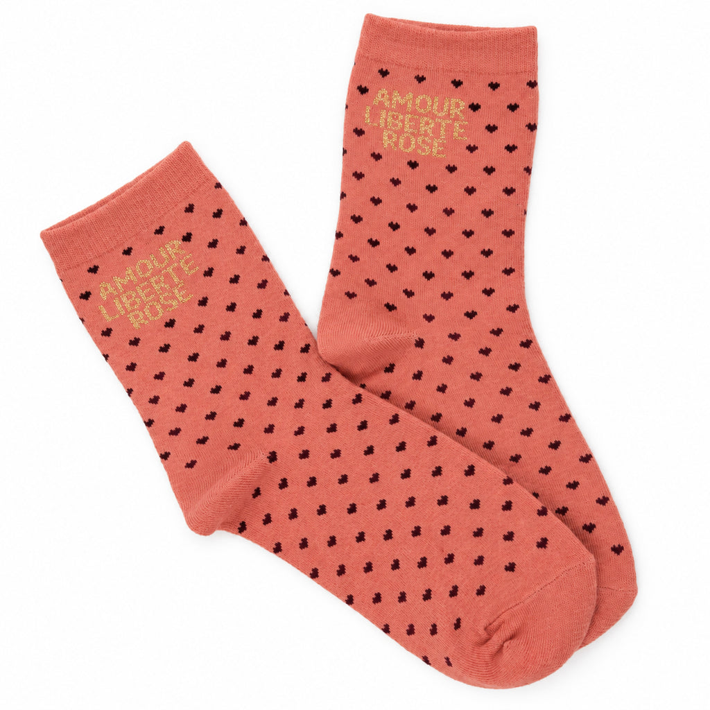 Chaussettes “Amour Liberté Rose”
