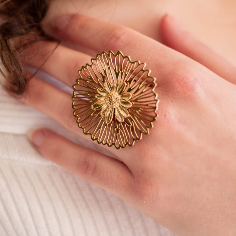 Bague réglable Camélia - Bébou la Coquette