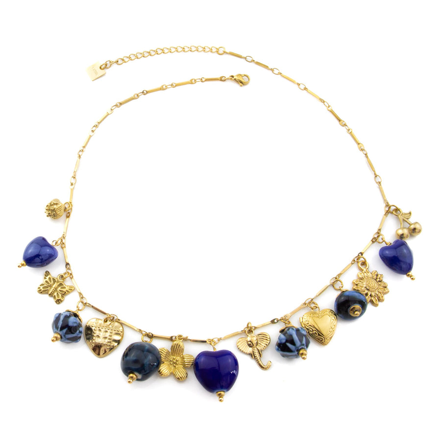 Collier pendentif Alice coloris marron - Bébou la Coquette