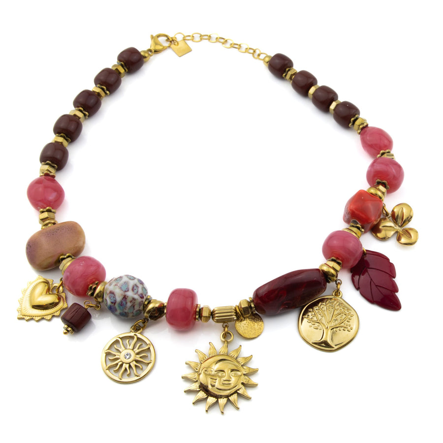 Collier pendentif Marguerite coloris noir - Bébou la Coquette