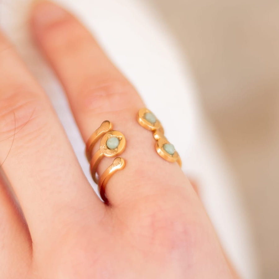 Bague réglable Sara coloris turquoise - Bébou la Coquette