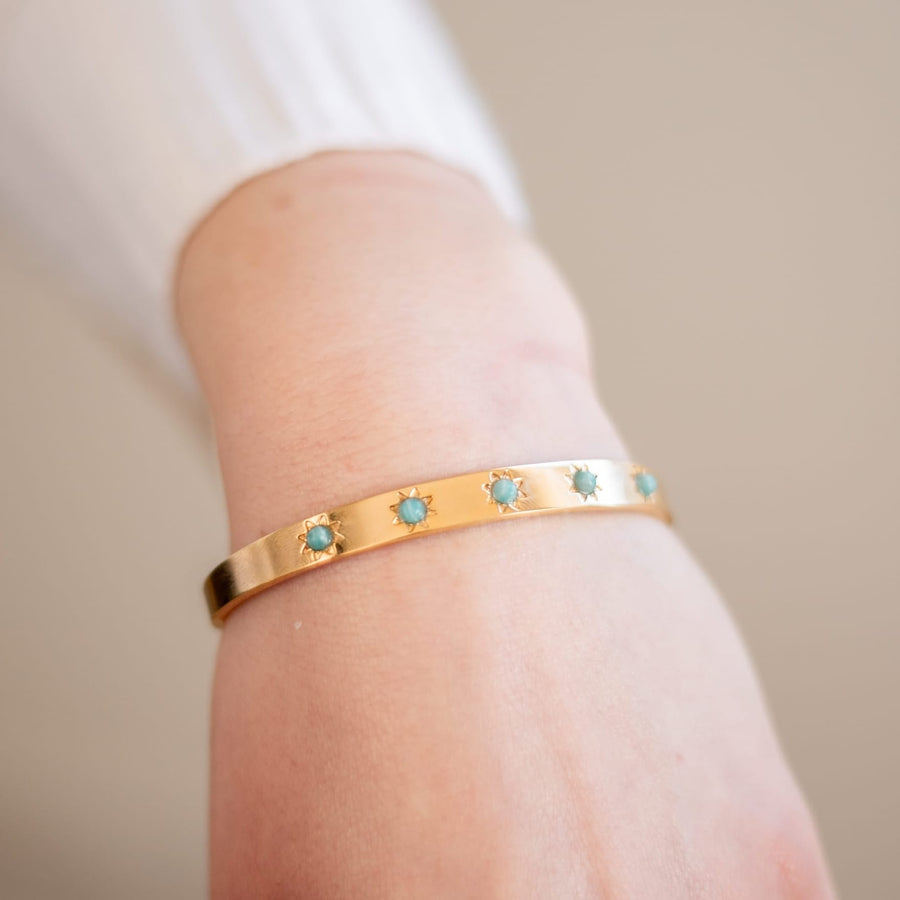 Bracelet jonc Reem coloris turquoise - Bébou la Coquette