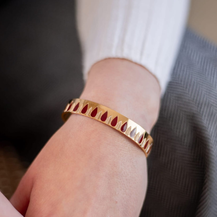 Bracelet jonc Hadria coloris blanc - Bébou la Coquette