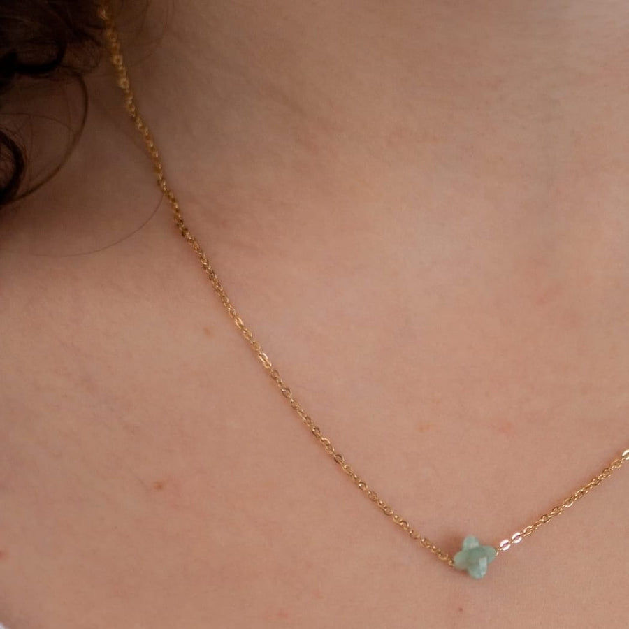 Collier chaîne Sauge coloris turquoise - Bébou la Coquette