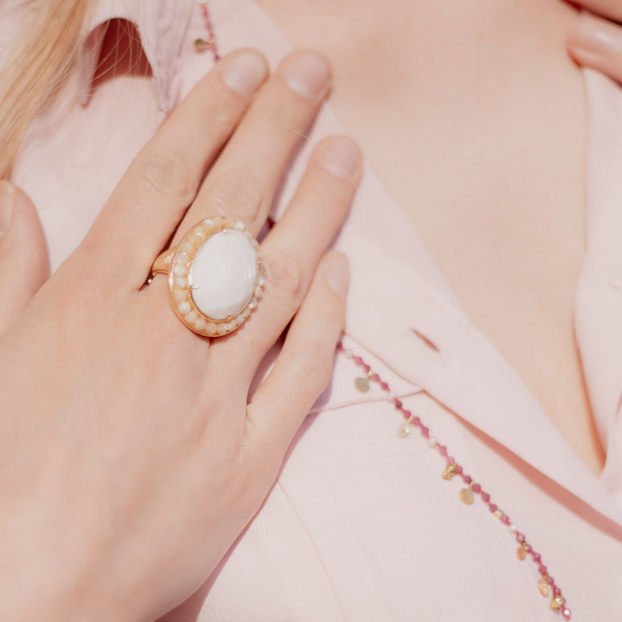 Bague réglable Sopa coloris gris - Bébou la Coquette