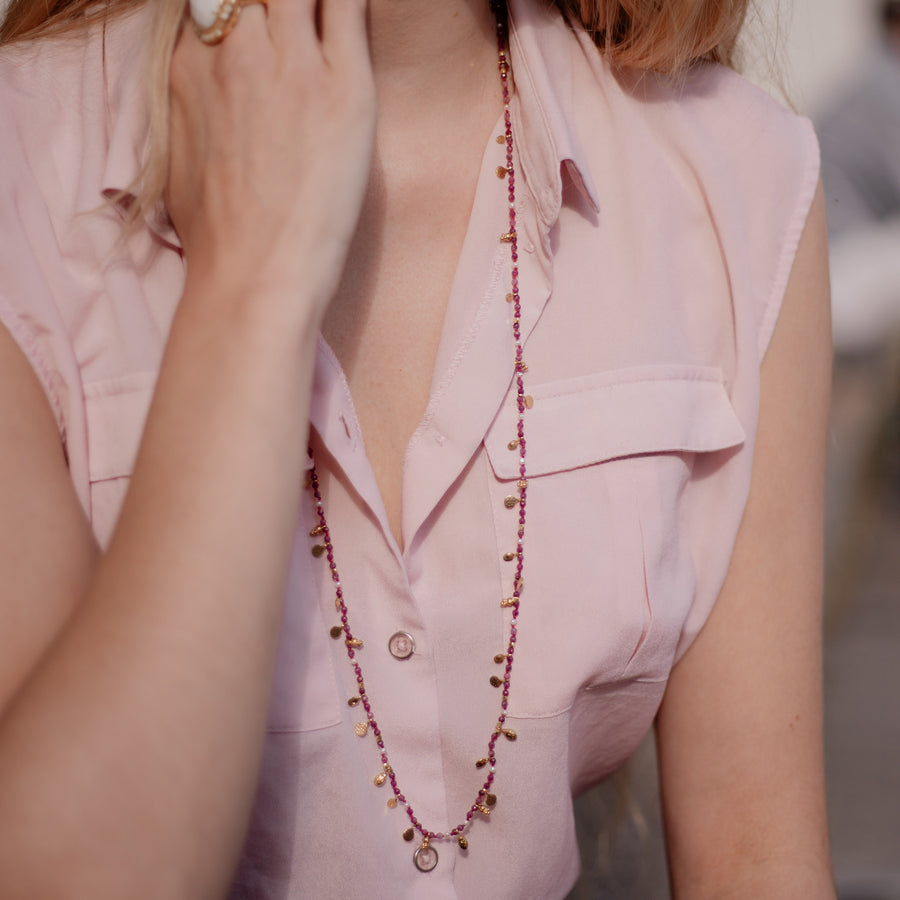 Collier chaîne Darika coloris turquoise - Bébou la Coquette