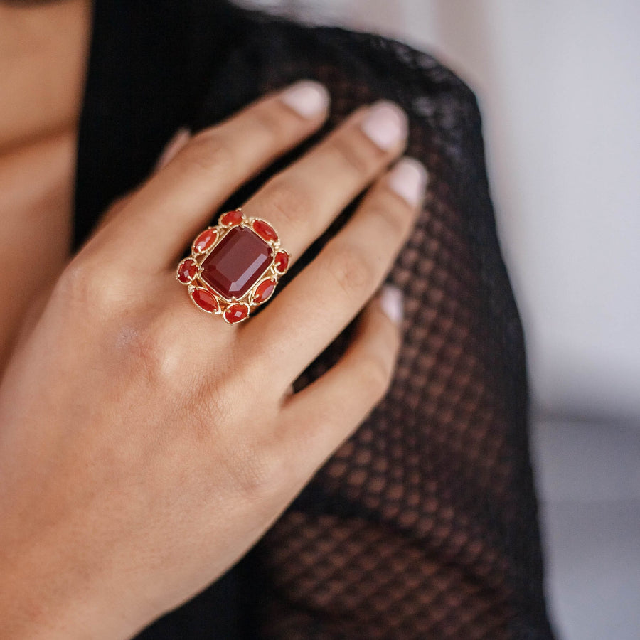 Bague réglable Somsri coloris marron - Bébou la Coquette