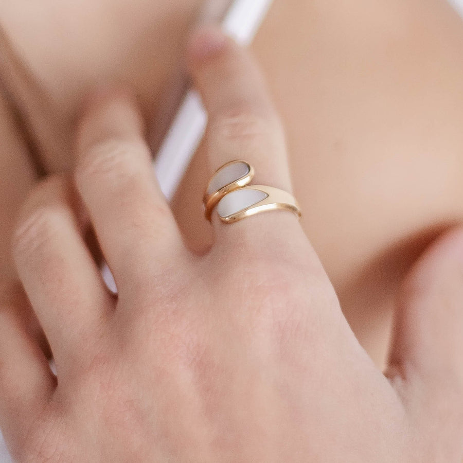 Bague réglable Menna coloris blanc - Bébou la Coquette