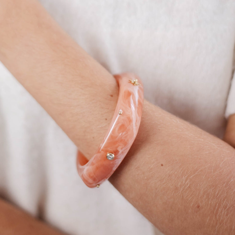 Bracelet jonc Valentine coloris blanc - Bébou la Coquette