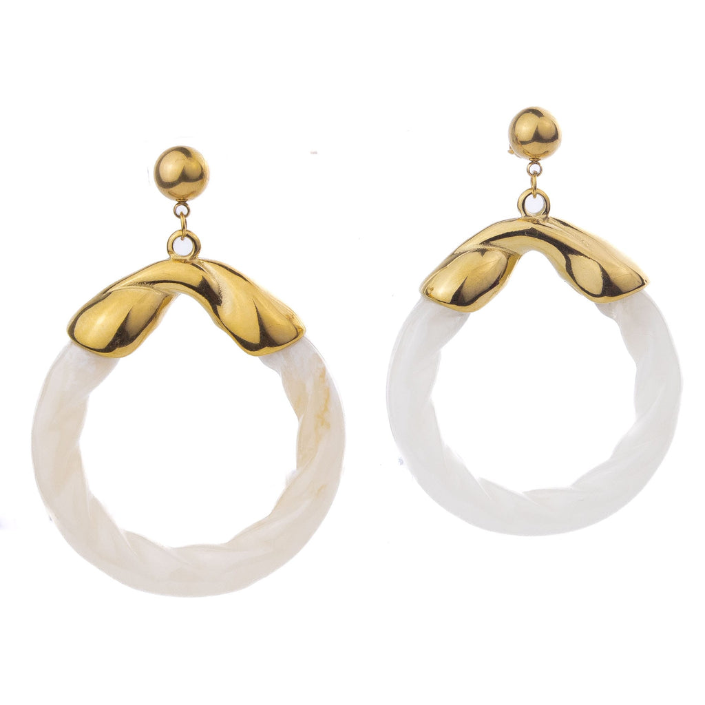 Boucles d'oreilles puces Olivia coloris vert - Bébou la Coquette
