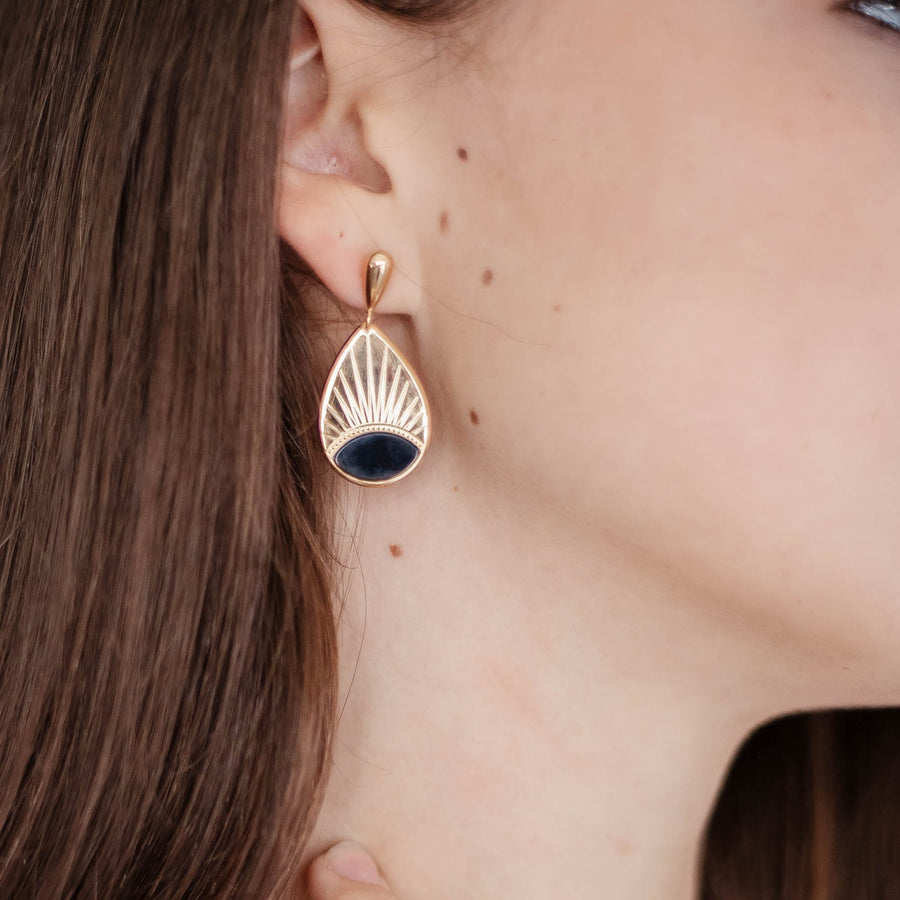 Boucles d'oreilles pendantes Mariam coloris blanc - Bébou la Coquette