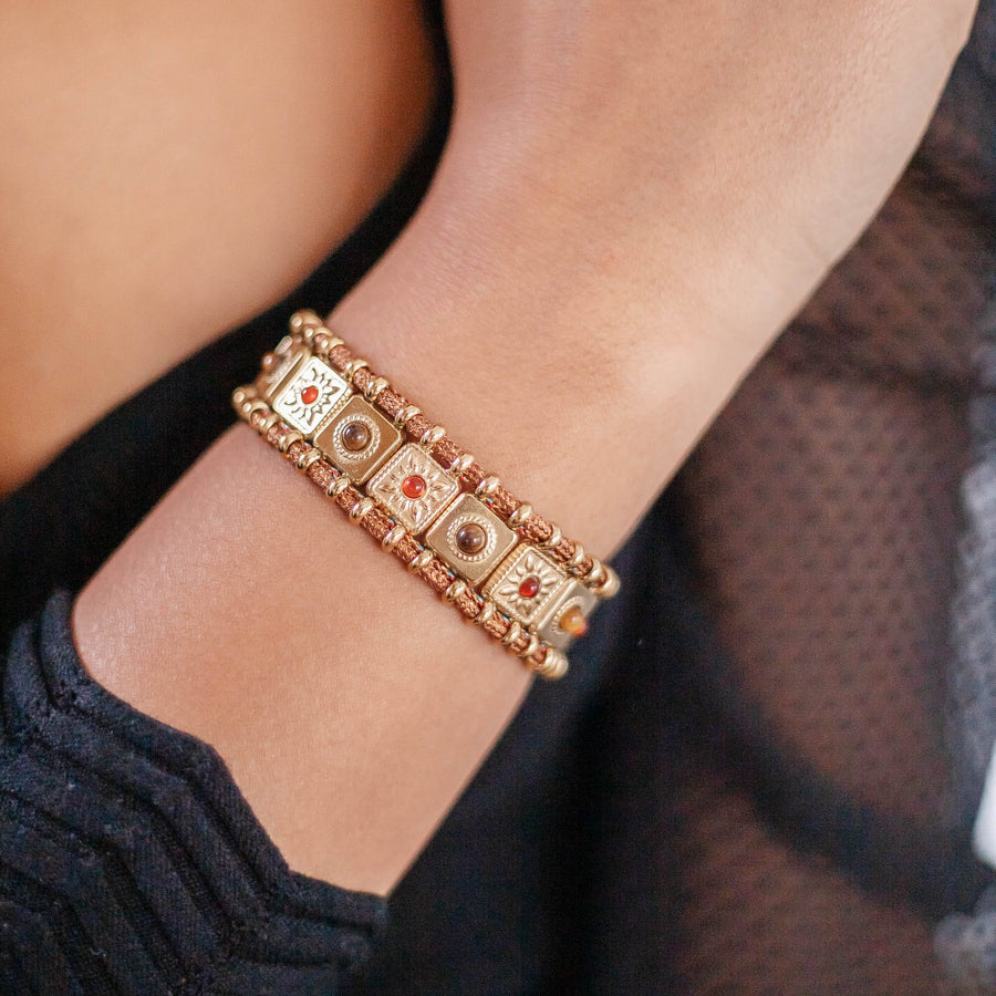 Bracelet chaîne Panwad coloris marron - Bébou la Coquette