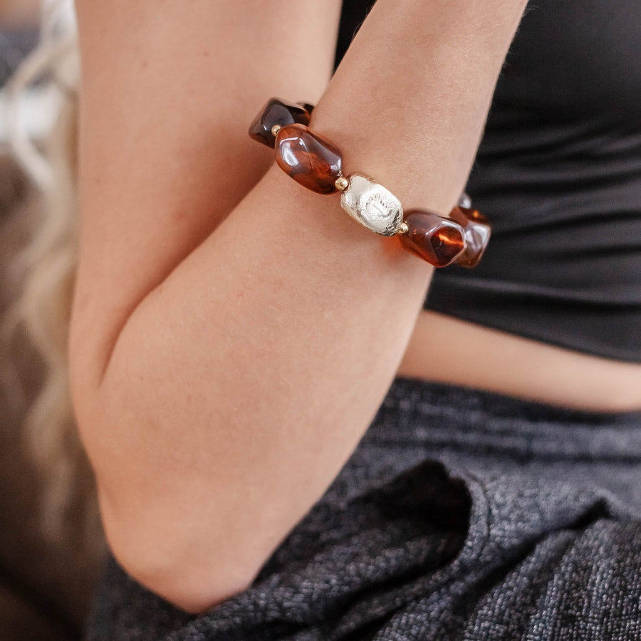 Bracelet chaîne Sofia coloris blanc - Bébou la Coquette