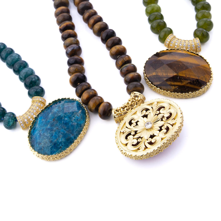 Collier chaîne Myosotis coloris marron - Bébou la Coquette