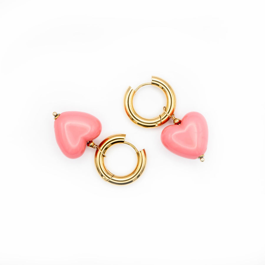 Boucles d'oreilles créoles Maelia coloris orange - Bébou la Coquette