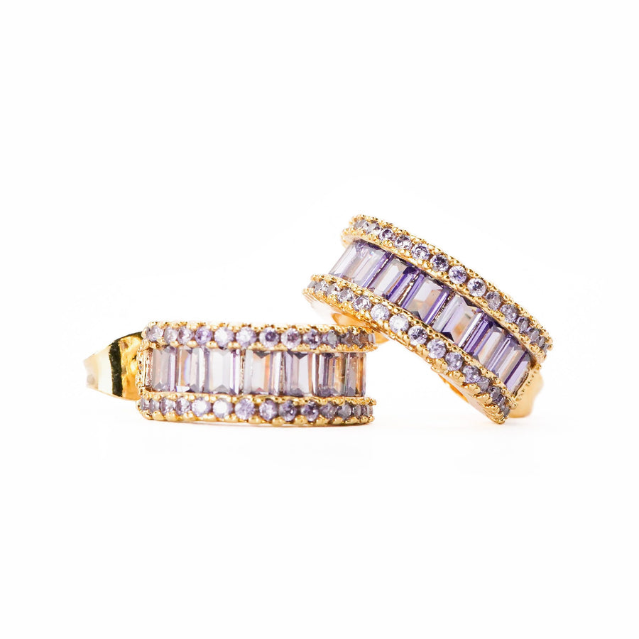 Boucles d'oreilles créoles Héloïsia coloris bleu foncé - Bébou la Coquette