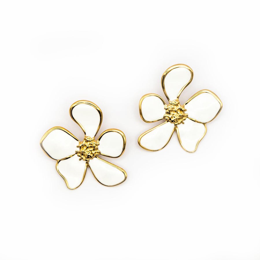 Boucles d'oreilles puces Jonquille - Bébou la Coquette