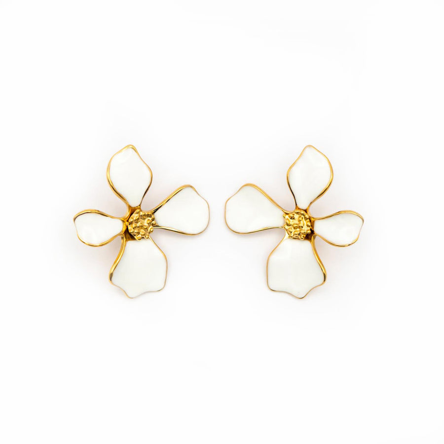 Boucles d'oreilles puces Anémone - Bébou la Coquette