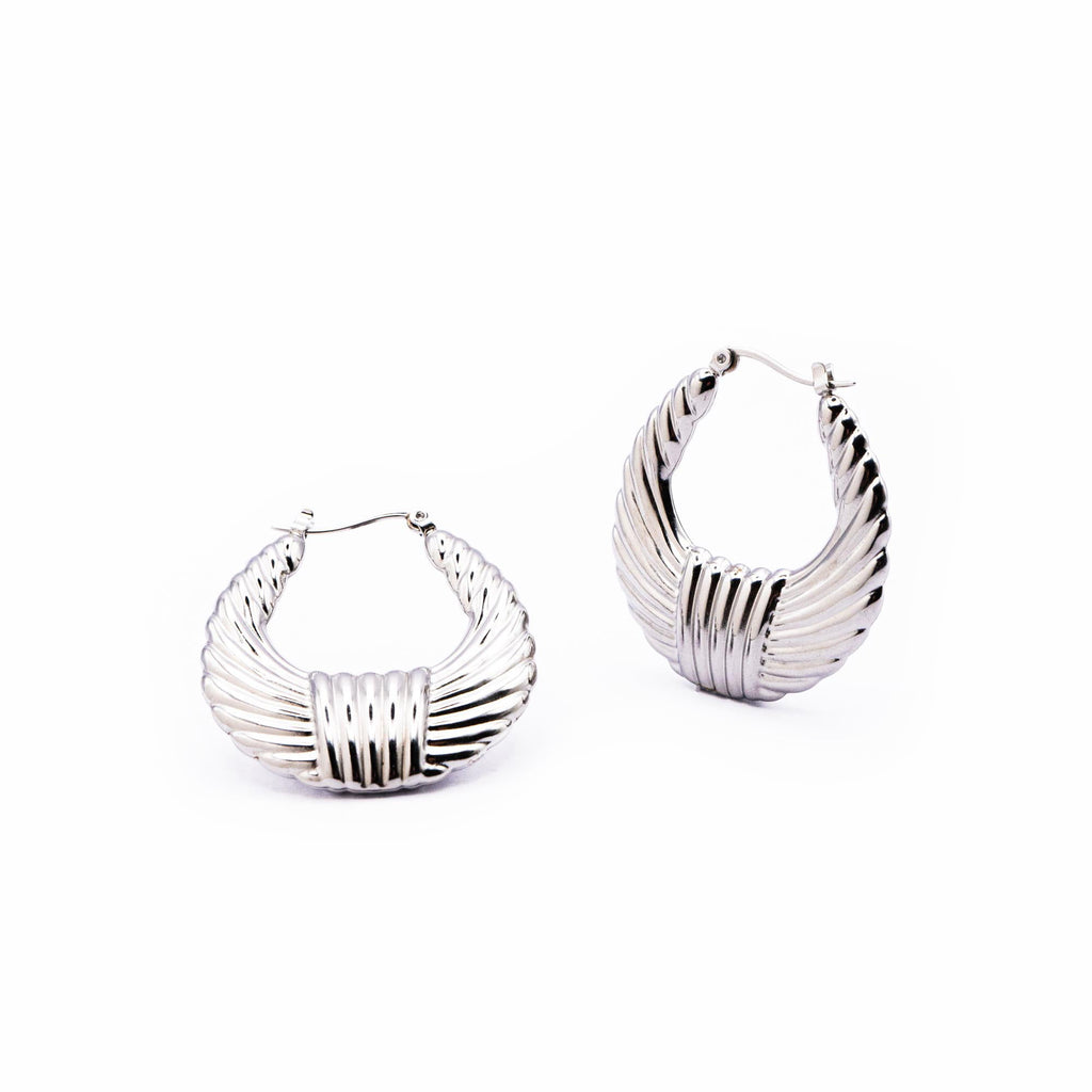 Boucles d'oreilles créoles Alizarine coloris argent - Bébou la Coquette