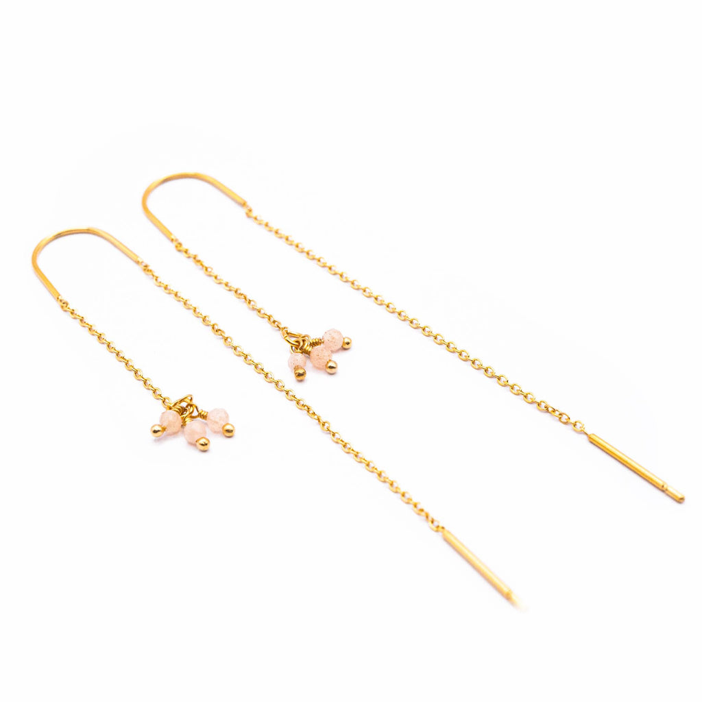 Boucles d'oreilles pendantes Coralie coloris bleu - Bébou la Coquette