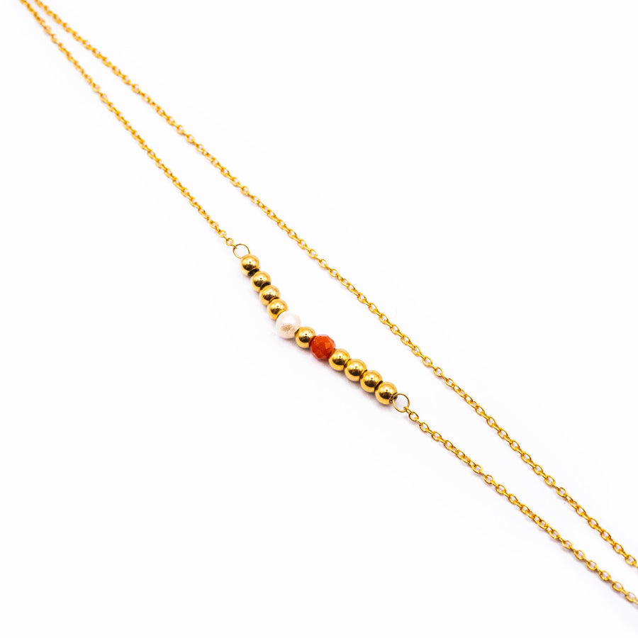 Collier chaîne Sophie coloris orange - Bébou la Coquette